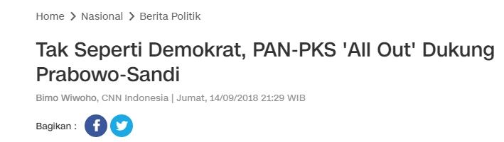 Demi Pileg, PAN Bebaskan Kader Dukung Jokowi di Pilpres 2019