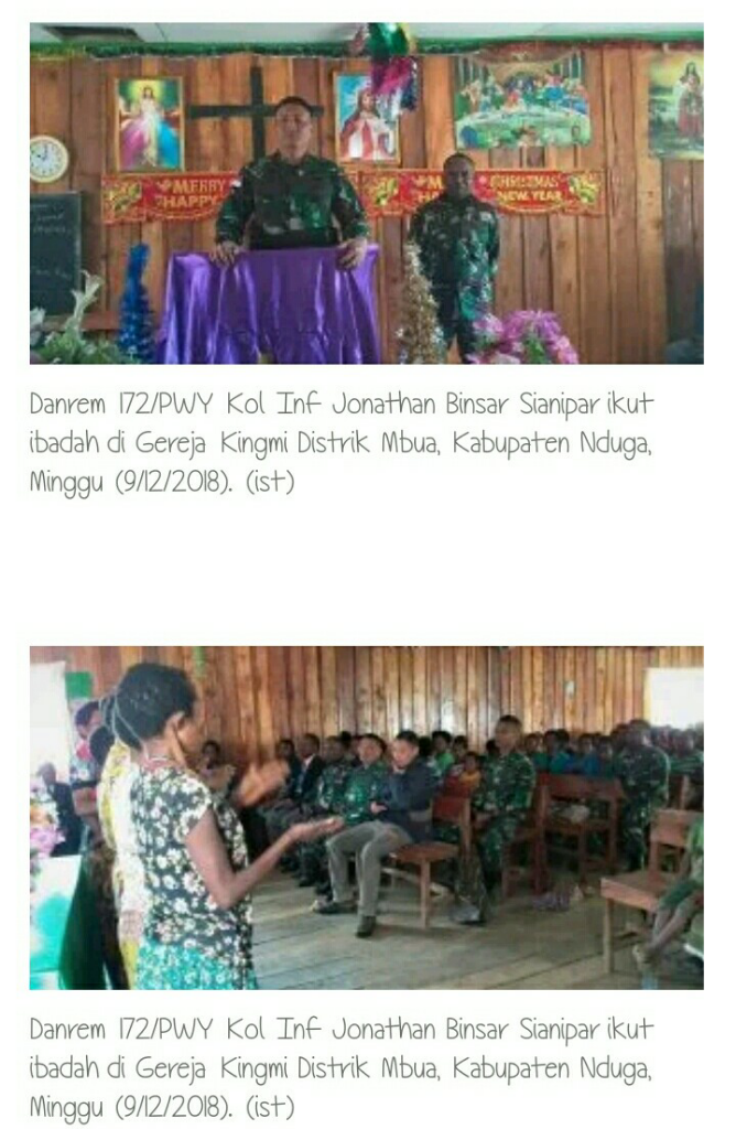 Danrem 172: TNI-Polri Jamin Perayaan Natal di Nduga Tanpa Gangguan KKSB