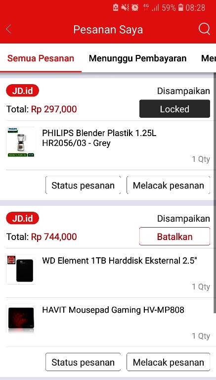 JD.id Barang uda di kurir tp tidak dikirim2, Jaminan Pengiriman/Refund Tidak Berlaku.