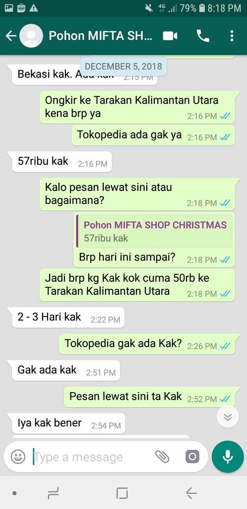 Penipuan atas nama miftashop_christmas IG Pohon Natal termurah