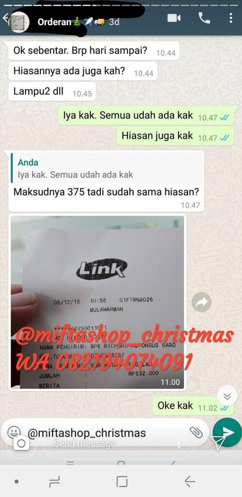 Penipuan atas nama miftashop_christmas IG Pohon Natal termurah