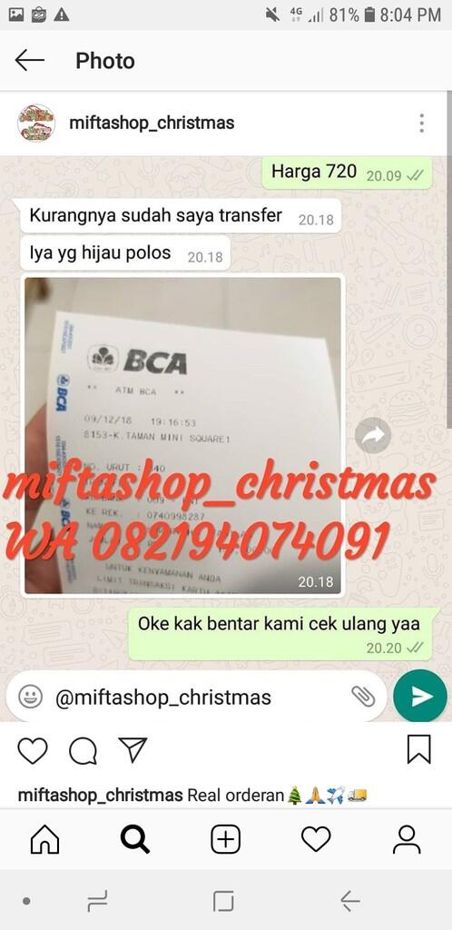 Penipuan atas nama miftashop_christmas IG Pohon Natal termurah