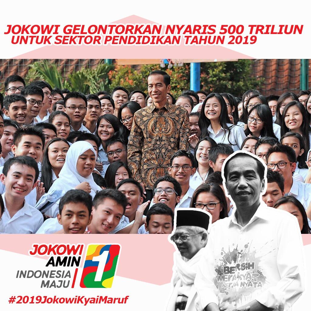 Jokowi Gelontorkan Anggaran Pendidikan Nyaris Rp500 T di 2019