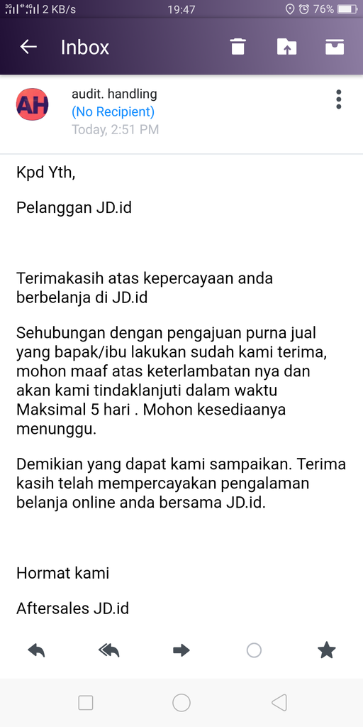 Pengajuan Claim Tukar Barang di JD.ID