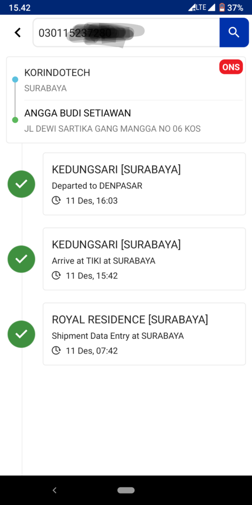 paket ons/yes belum tentu cepat