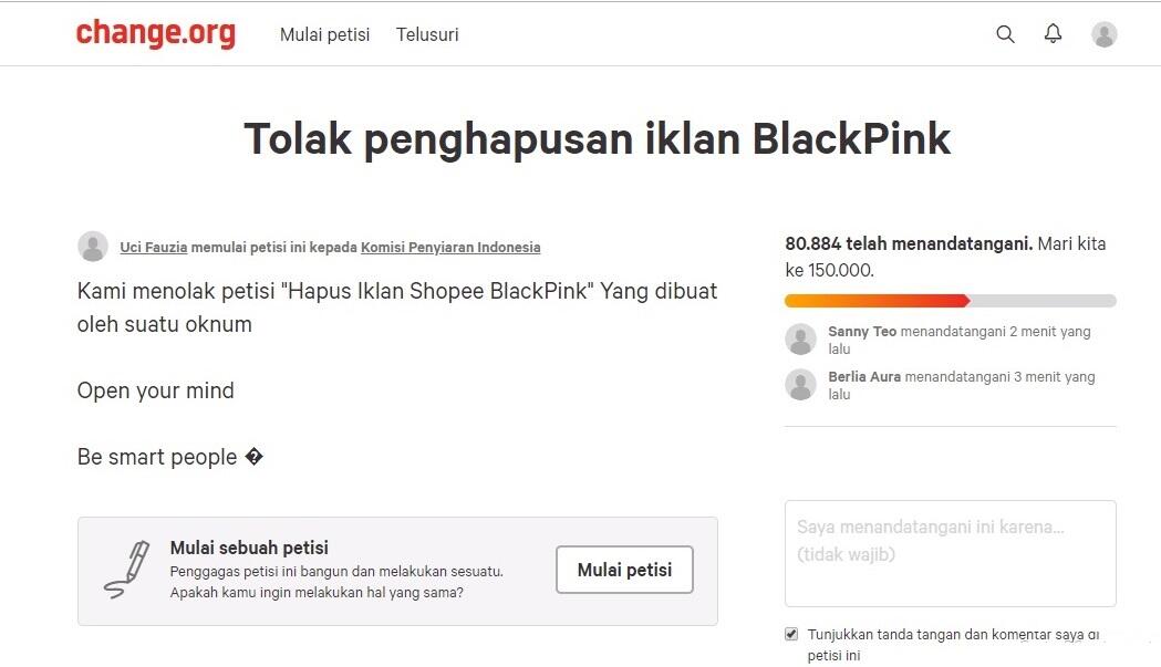 Berbagai Petisi Terkait Maimon dan Blackpink yang Greget di Media Sosial 