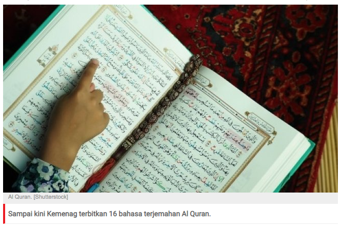 Kemenag Keluarkan Al Quran Terjemahan Bahasa Aceh, Bugis dan Madura