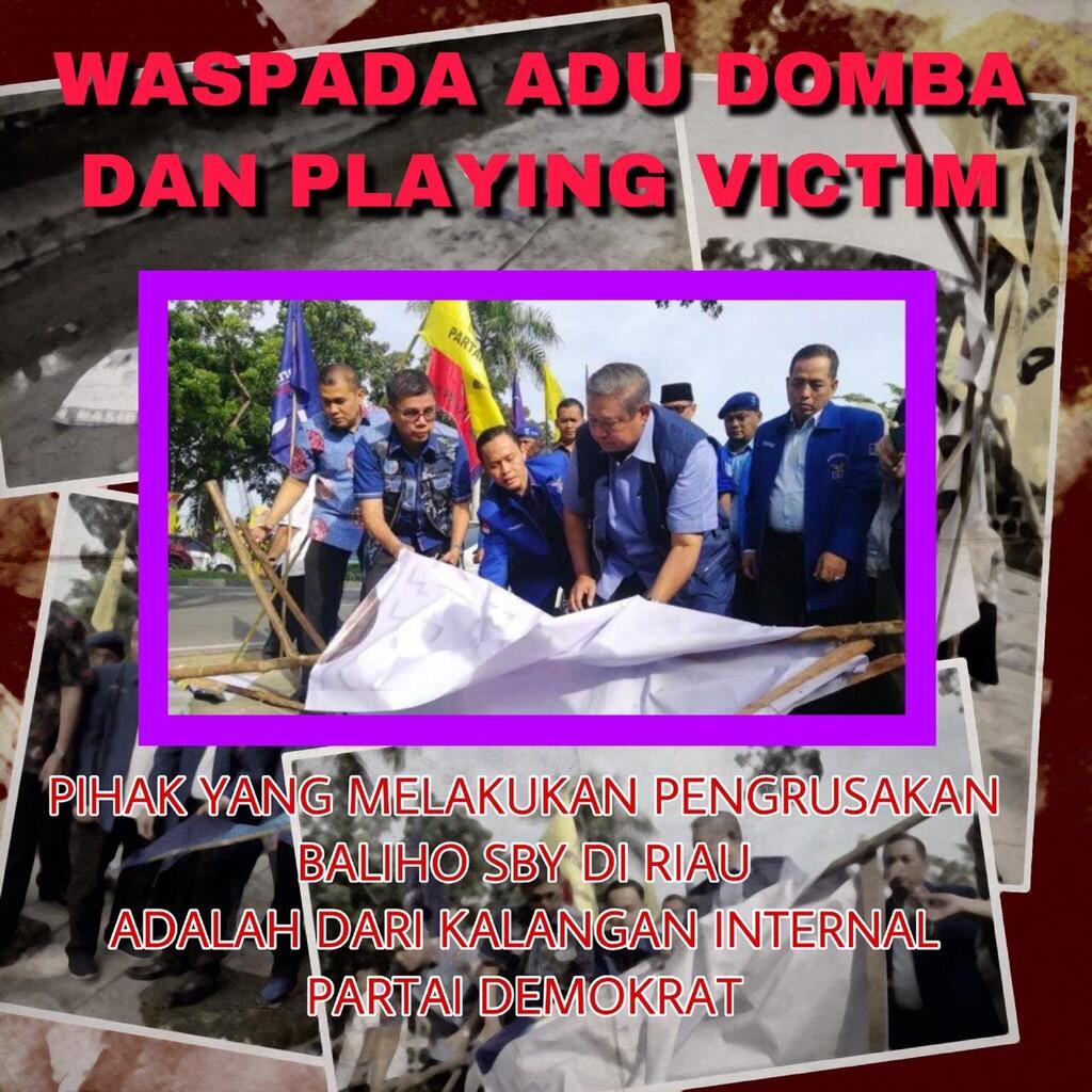 Perusakan APK Demokrat di Riau, Ada yang Dengki soal Hubungan Baik Jokowi-SBY