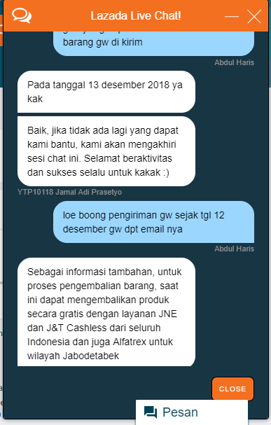 Pelayanan Buruk CS Lazada