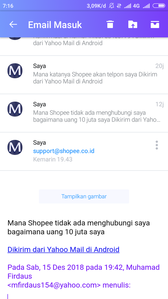 10 juta tanpa kejelasan dari pihak shopee