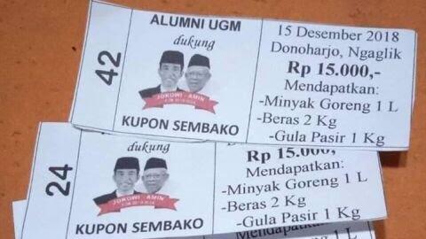 Beredar Kupon Sembako Jokowi-Ma'ruf, Alumni UGM Bantah 'Money Politic'