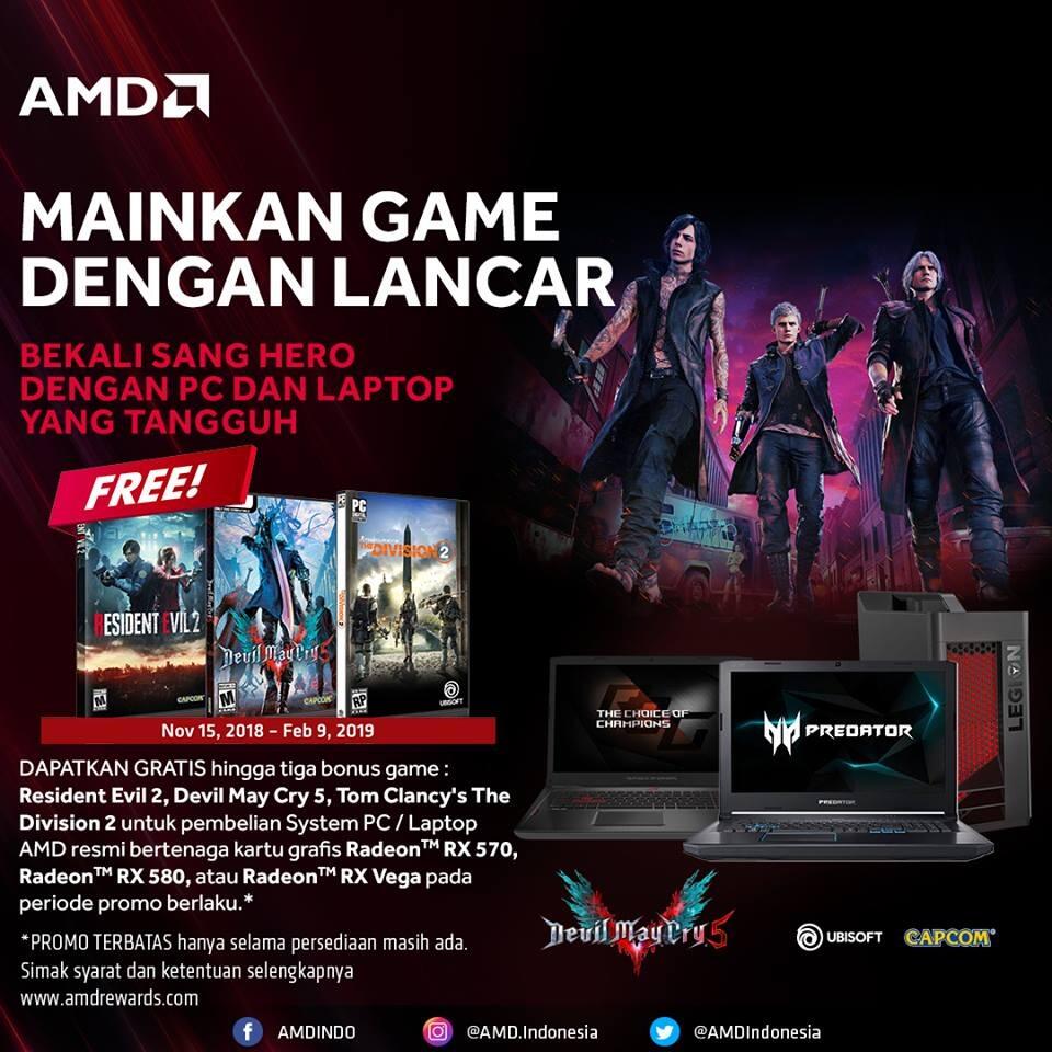 Mau Game DMC 5, RE2 Remake dan Tom Clancy GRATIS? Masuk gan!