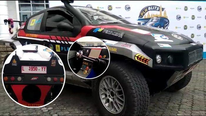 Mobil Listrik Canggih Karya Anak Bangsa Parkir di Komplek Kantor Gubernur .