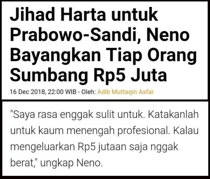 JIHAD HARTA UNTUK PRABOWO-SANDI. PERLUKAH ?