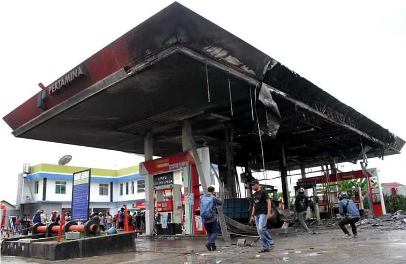 SPBU di Makassar Terbakar