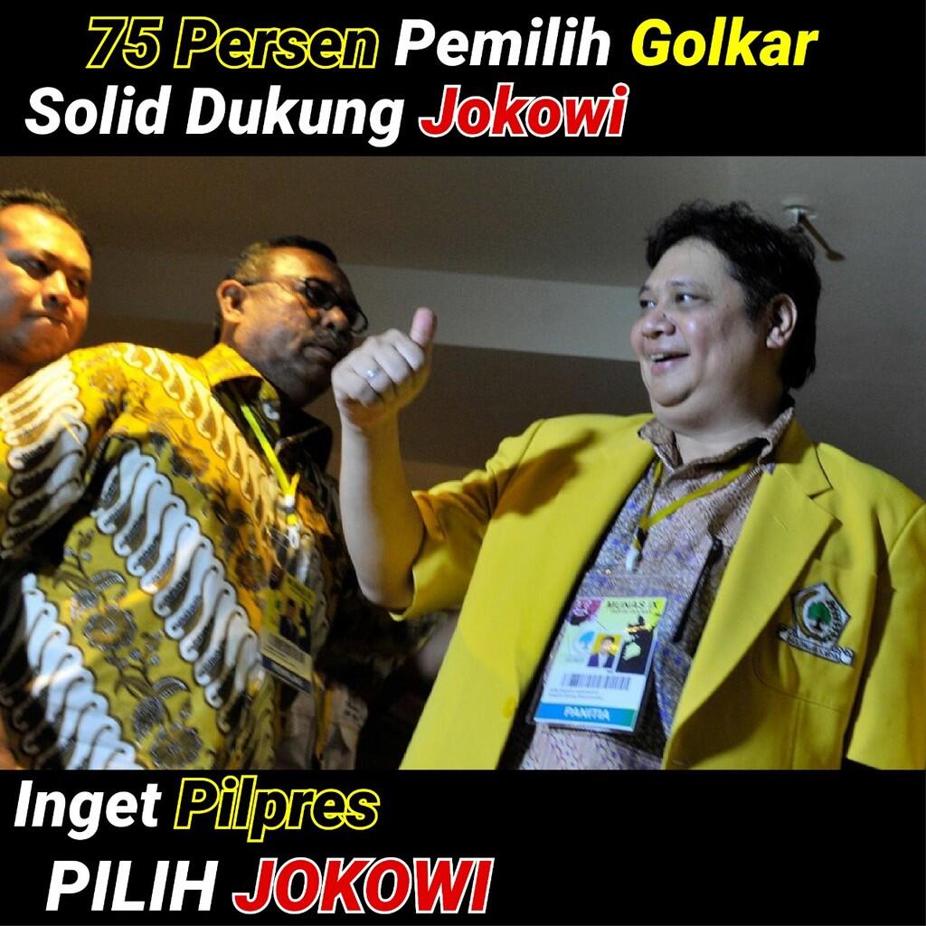 Airlangga Sebut 75 Persen Pemilih Golkar Solid Dukung Jokowi