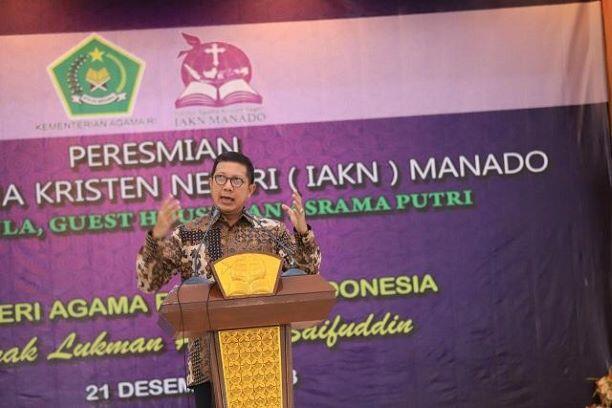 Menag Resmikan Institut Agama Kristen Negeri Manado