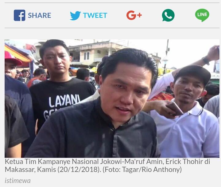 Erick Thohir: Negara Ini Akan Mundur Jika Dipimpin Orang Gagal Seperti Prabowo
