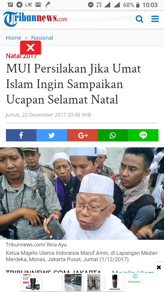 KH. Ma’ruf Amin: Tak Ada Larangan Umat Islam Ucapkan Selamat Natal