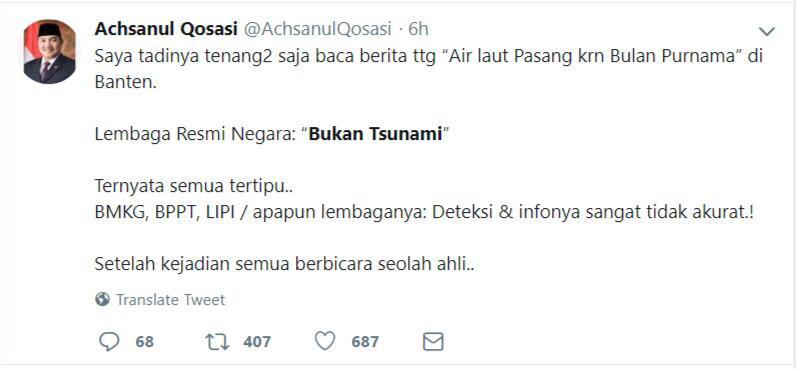 Gagap Pemerintah Pada Tsunami Banten-Lampung