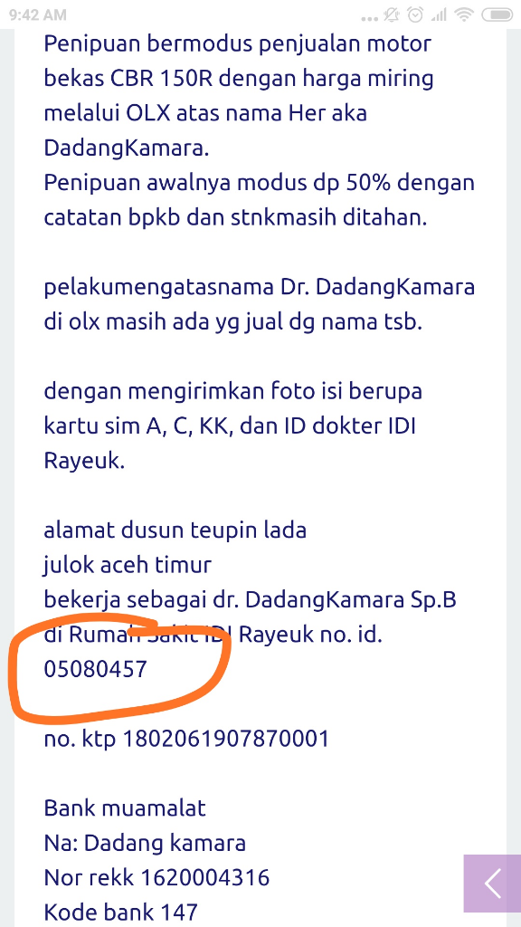 PENIPUAN BERKEDOK IDENTITAS PALSU