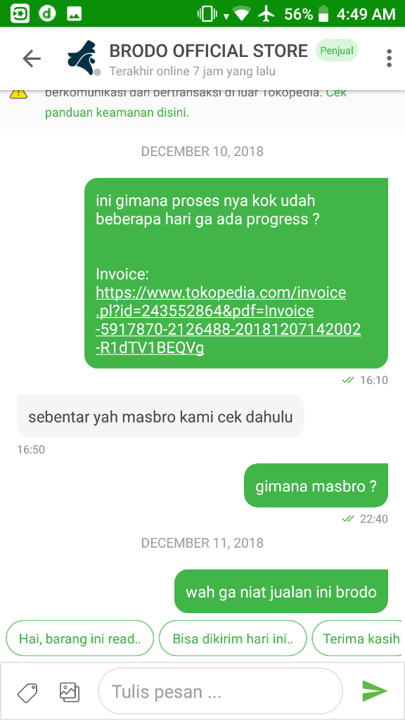 BURUKNYA PELAYANAN BRODO DAN PROMO HALU