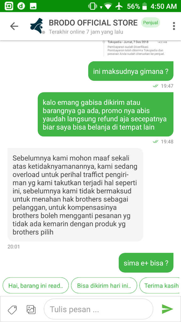 BURUKNYA PELAYANAN BRODO DAN PROMO HALU