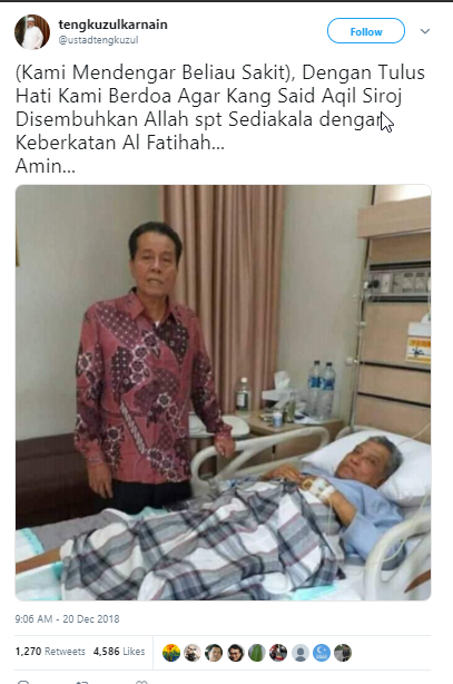 Ya Ampun, Ustaz Tengku Ikut Sebar Hoaks KH Said Aqil Sakit?