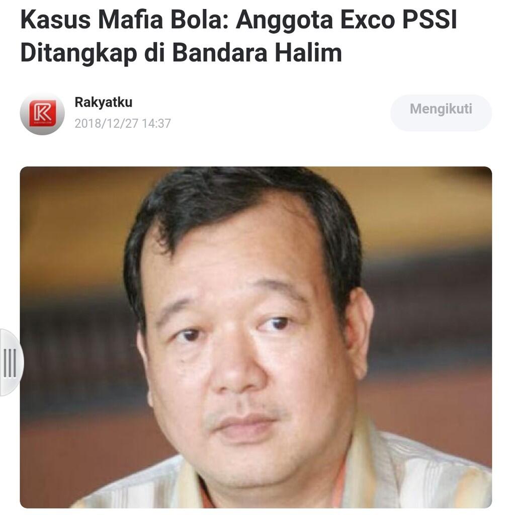 Kasus Mafia Bola: Anggota Exco PSSI Ditangkap di Bandara Halim