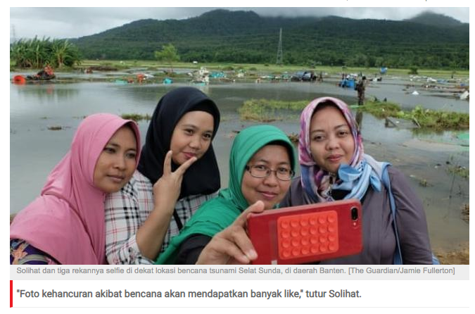 Selfie Dekat Mayat dan Puing Tsunami Selat Sunda, Demi Banyak Like