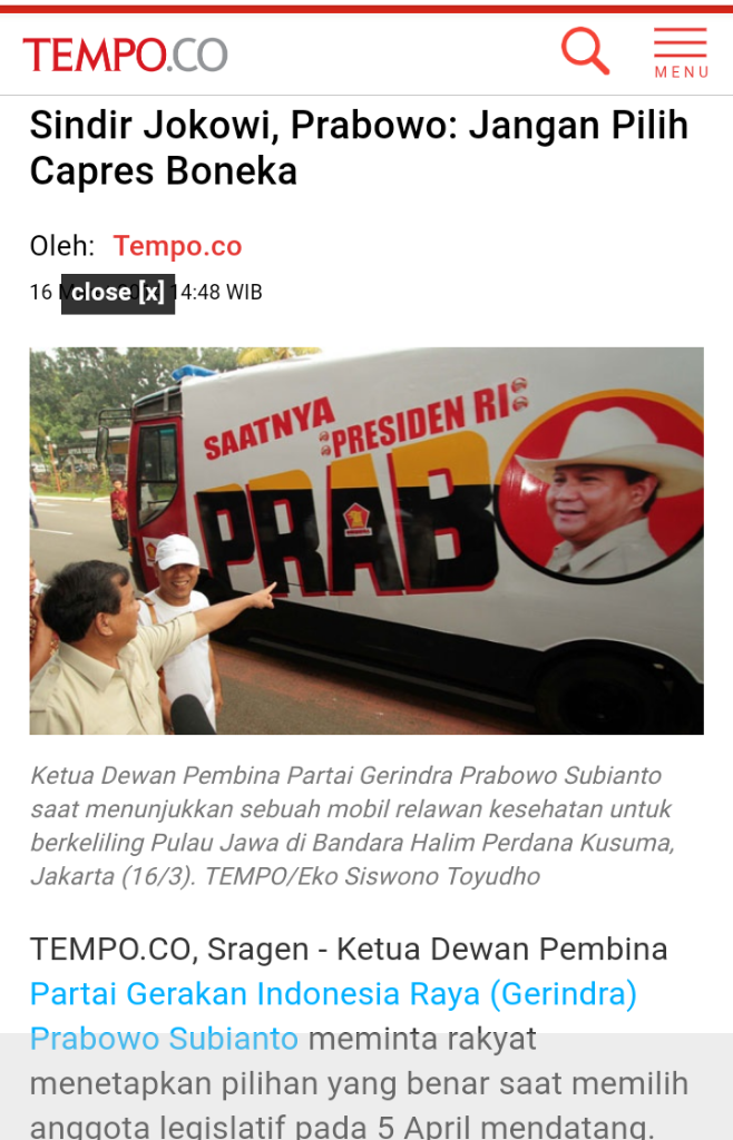 Prabowo: Saya Siap Jadi Alat Umat

