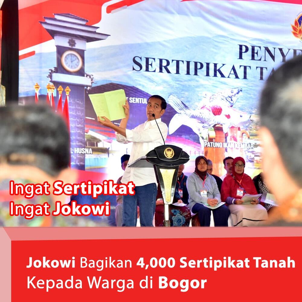 Jokowi Bagikan 4.000 Sertifikat di Bogor dan Sukabumi