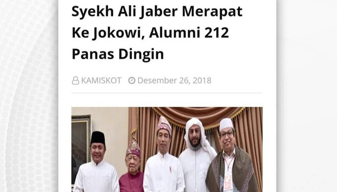 Syekh Ali Jaber Klarifikasi Isu Merapat ke Jokowi