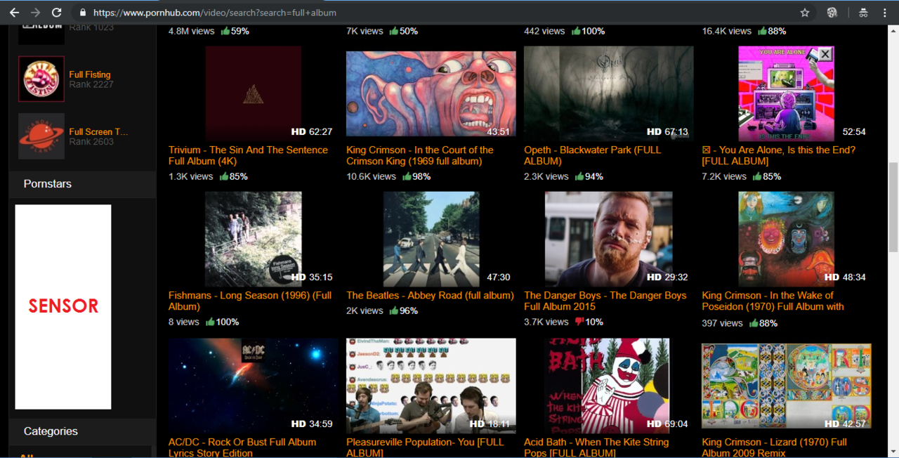 Fans Beralih ke Pornhub Setelah Album Musik Idola Di-&quot;Take Down&quot; oleh Youtube