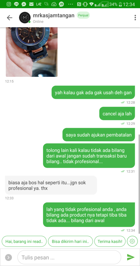 &quot;Markas Jam Tangan&quot; tidak profesional