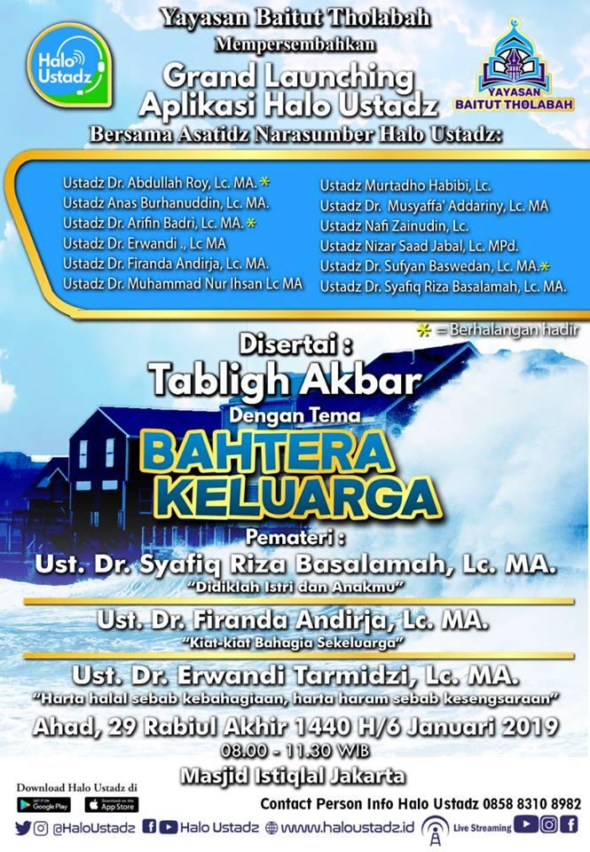 info kajian tabligh akbar di istiqlal ahad 6 januari 2019