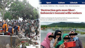 Media Asing Soroti Kebiasaan Masyarakat Foto Selfie di Lokasi Bencana Tsunami