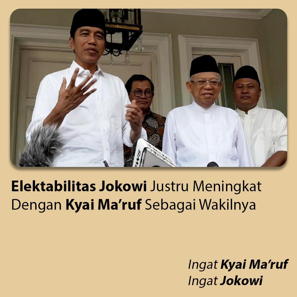 Jokowi Tegaskan Ma'ruf Amin Dongkrak Elektabilitas untuk Pilpres 2019
