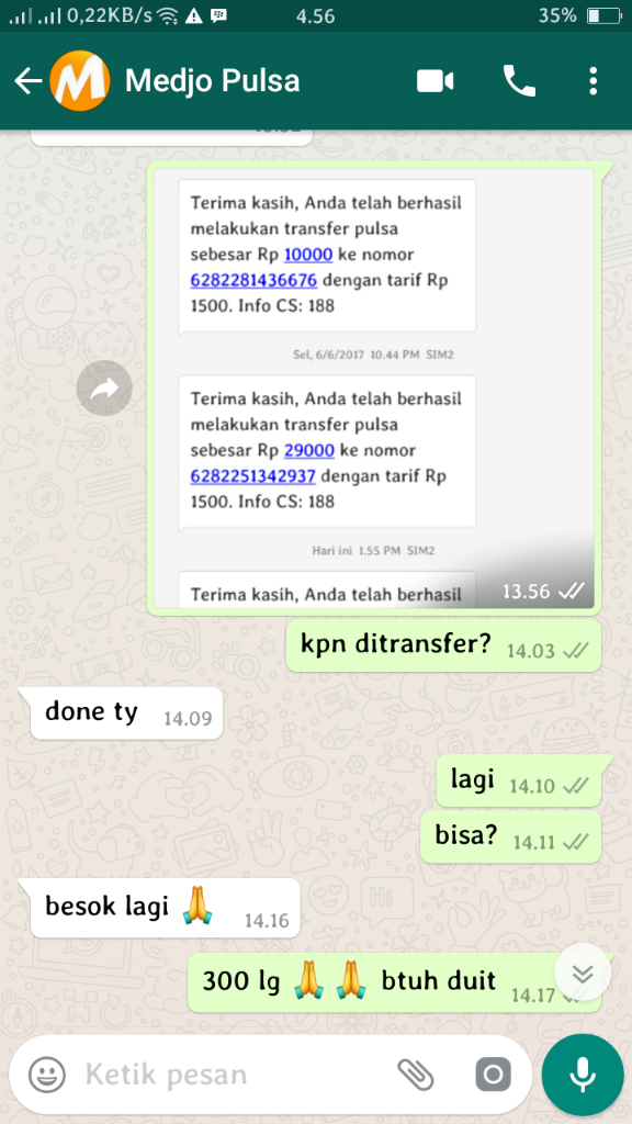 Penipuan Jasa Convert Pulsa Rctigame.net