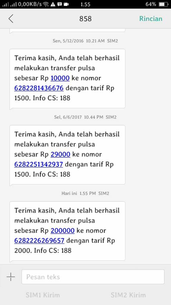 Penipuan Jasa Convert Pulsa Rctigame.net