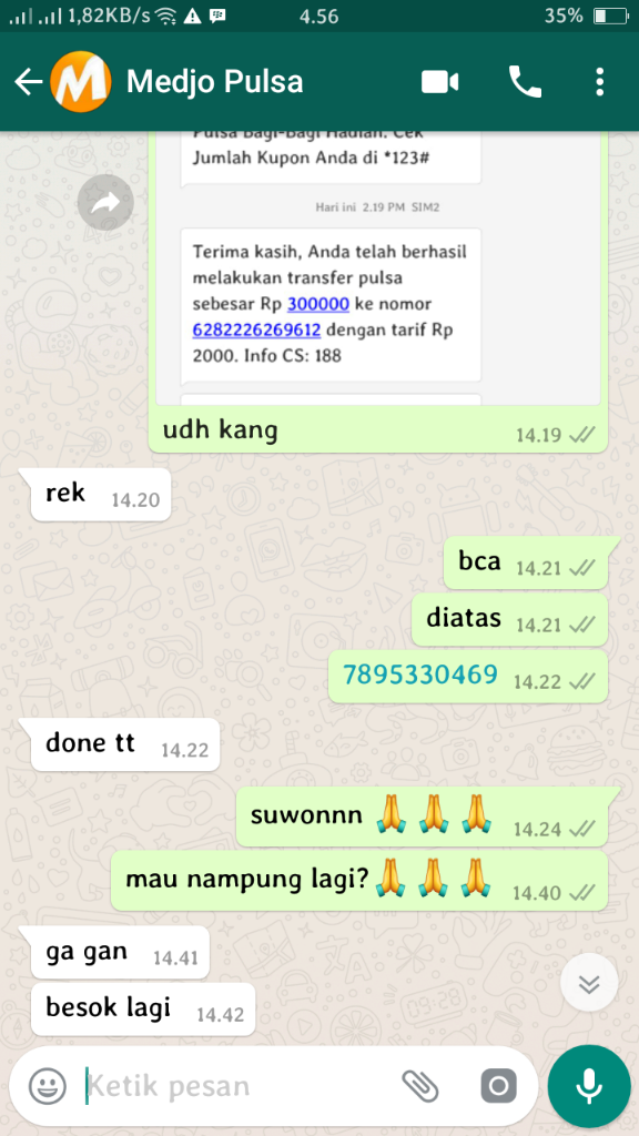 Penipuan Jasa Convert Pulsa Rctigame.net