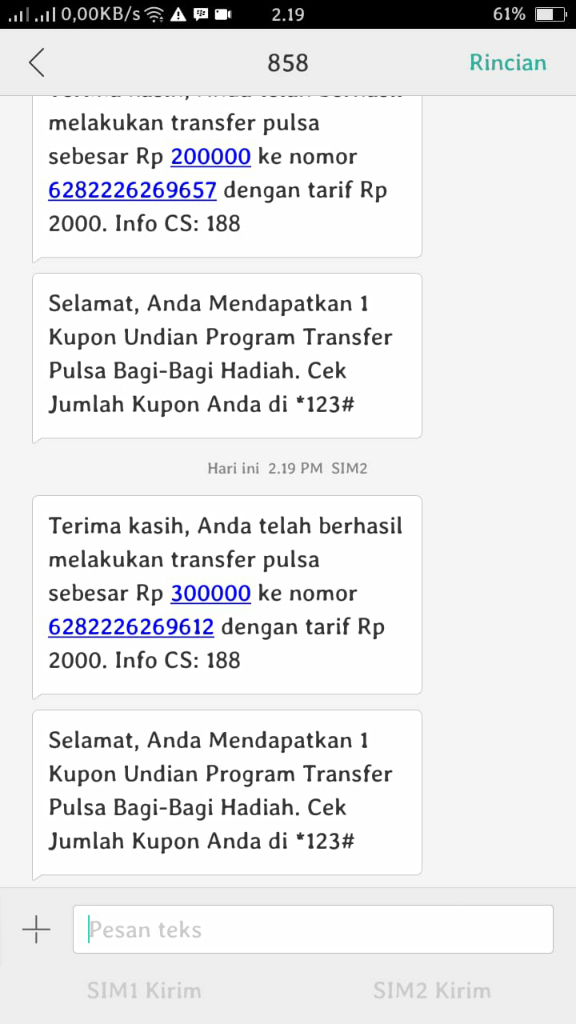 Penipuan Jasa Convert Pulsa Rctigame.net