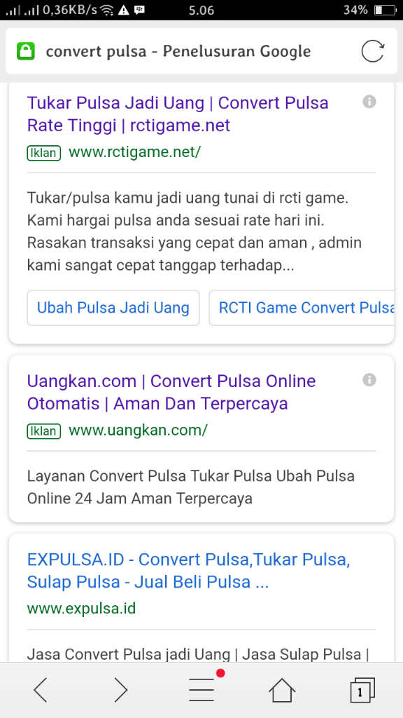 Penipuan Jasa Convert Pulsa Rctigame.net