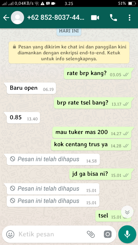 Penipuan Jasa Convert Pulsa Rctigame.net