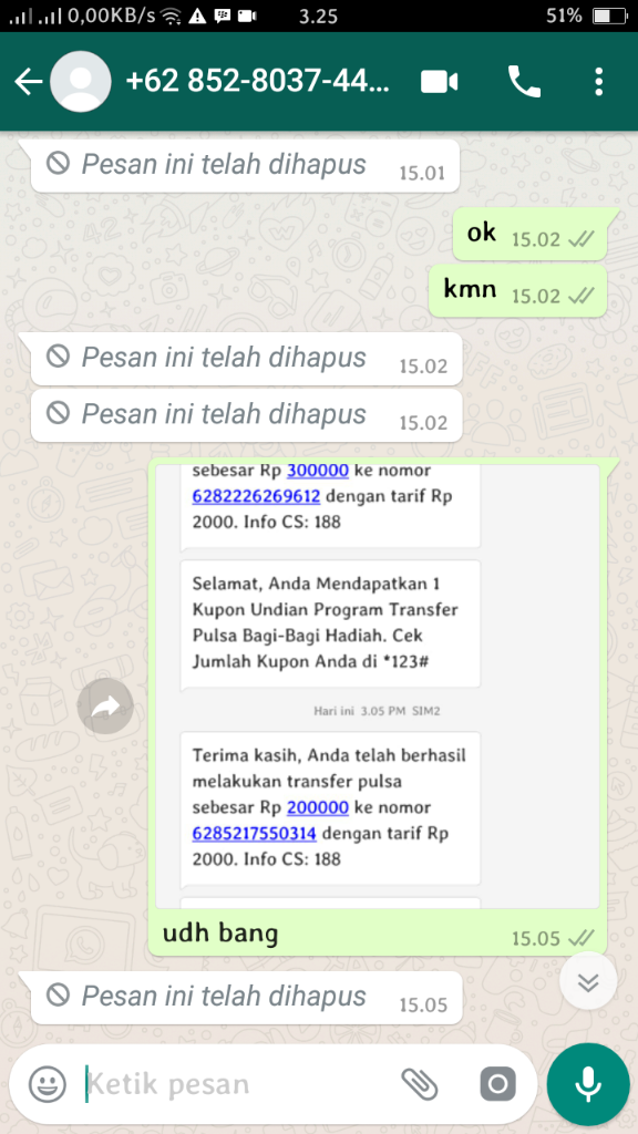 Penipuan Jasa Convert Pulsa Rctigame.net