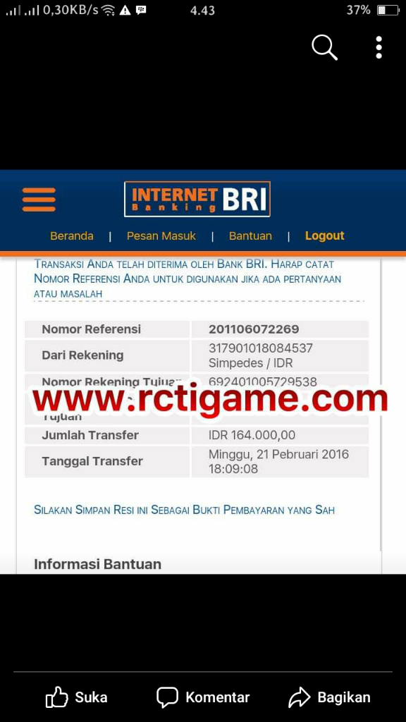 Penipuan Jasa Convert Pulsa Rctigame.net