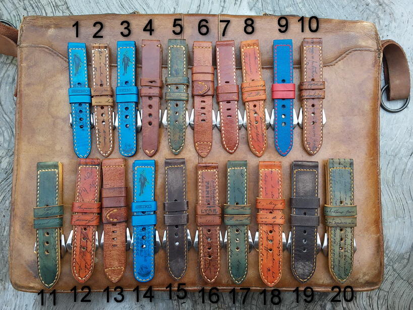 PART 74 Leather Strap Vintage size 18/20/22/24/26mm.