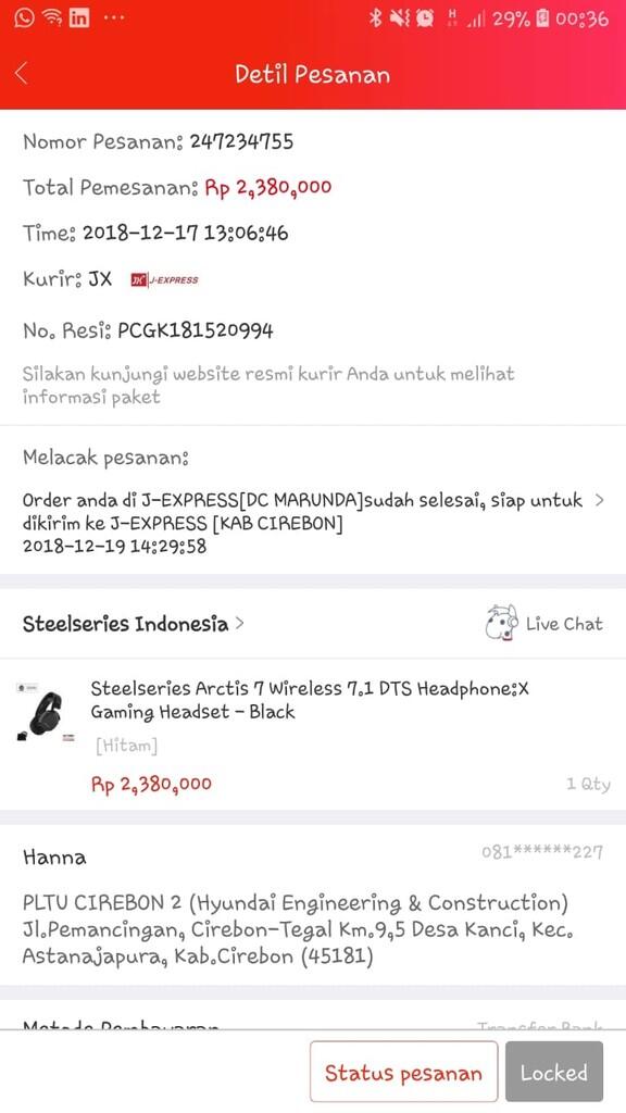 JD.id MENGECEWAKAN #SteelseriesIndonesia #JX di JD.id tidak profesional