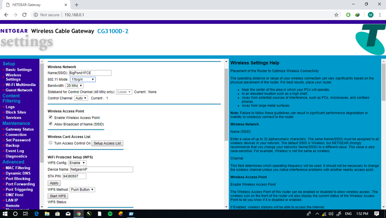 HELP SETTING NETGEAR CG3100D