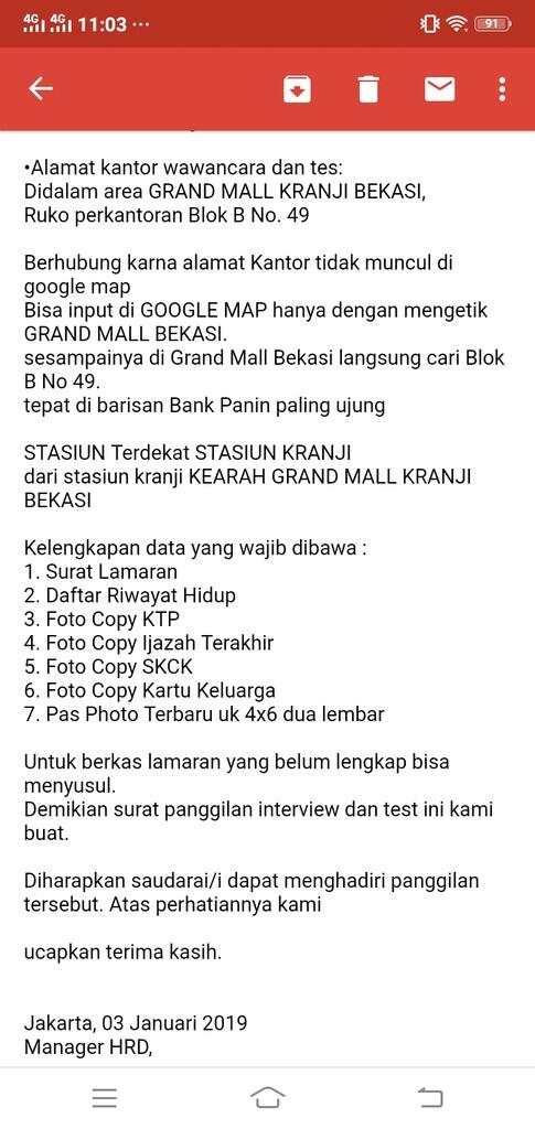 Panggilan Interview Utama Indo Dan Permata Centralindo Kaskus